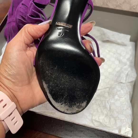 Gucci Purple Suede Heels - Picture 7 of 8